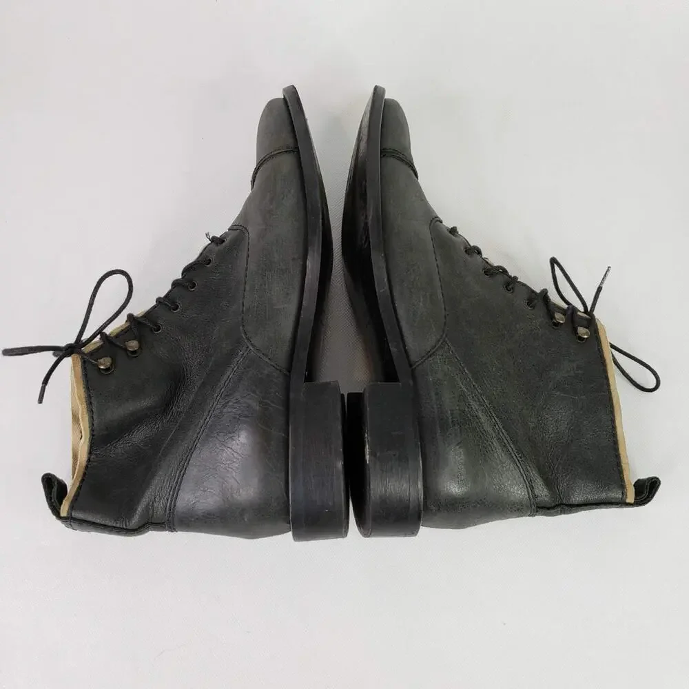 J Crew Black Leather Ankle Boots Womens Size 8 Pretty Style Italy Academia